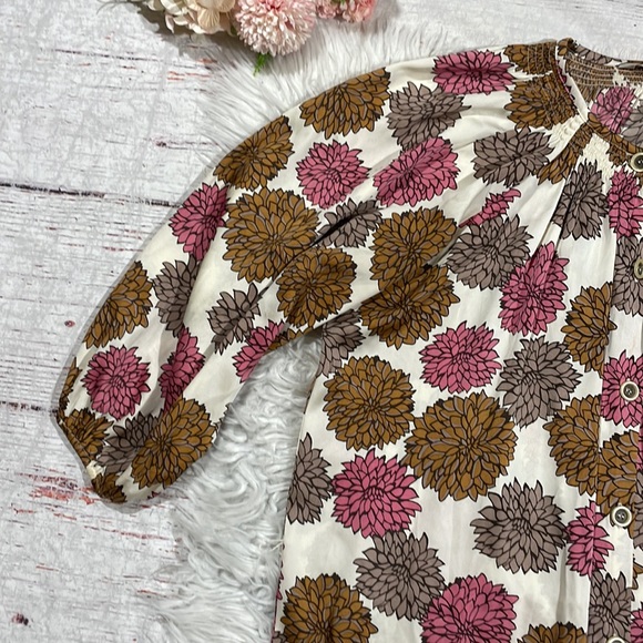 Tucker Silk Blend Floral Button Front Midi Dress - Picture 4 of 12